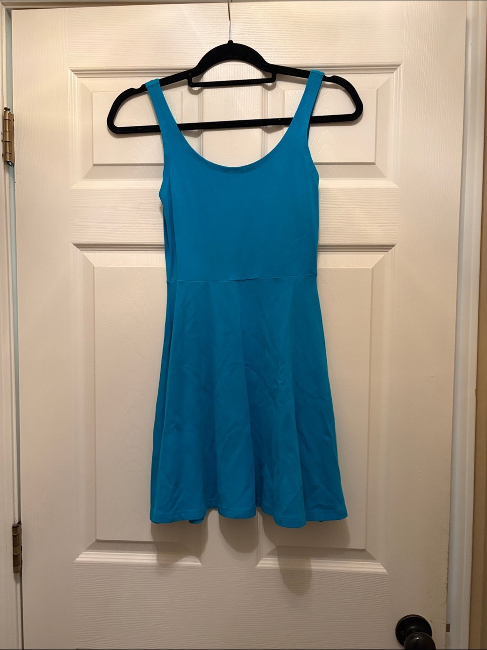 Express Sleeveless Skater Dress in Turquoise Blue
